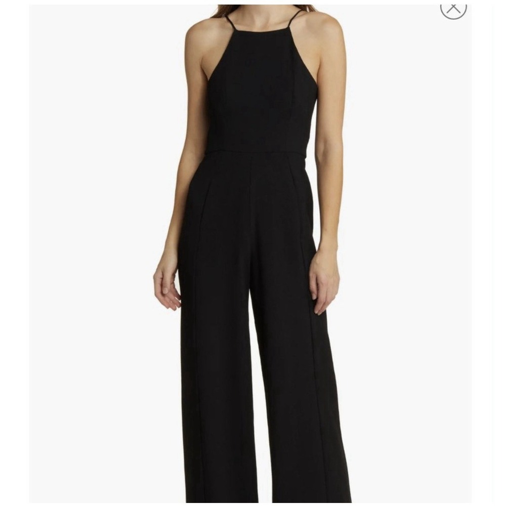 Gianni Bini Black Halter Kara Jumpsuit Wide leg Women's Size 6 NWT